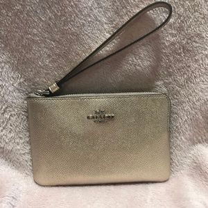 Small coach silver wristlet
